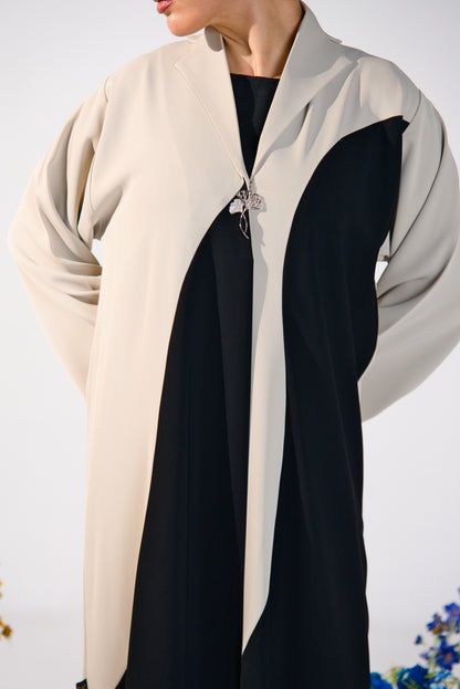 The Freya Two-Tone Curved Abaya