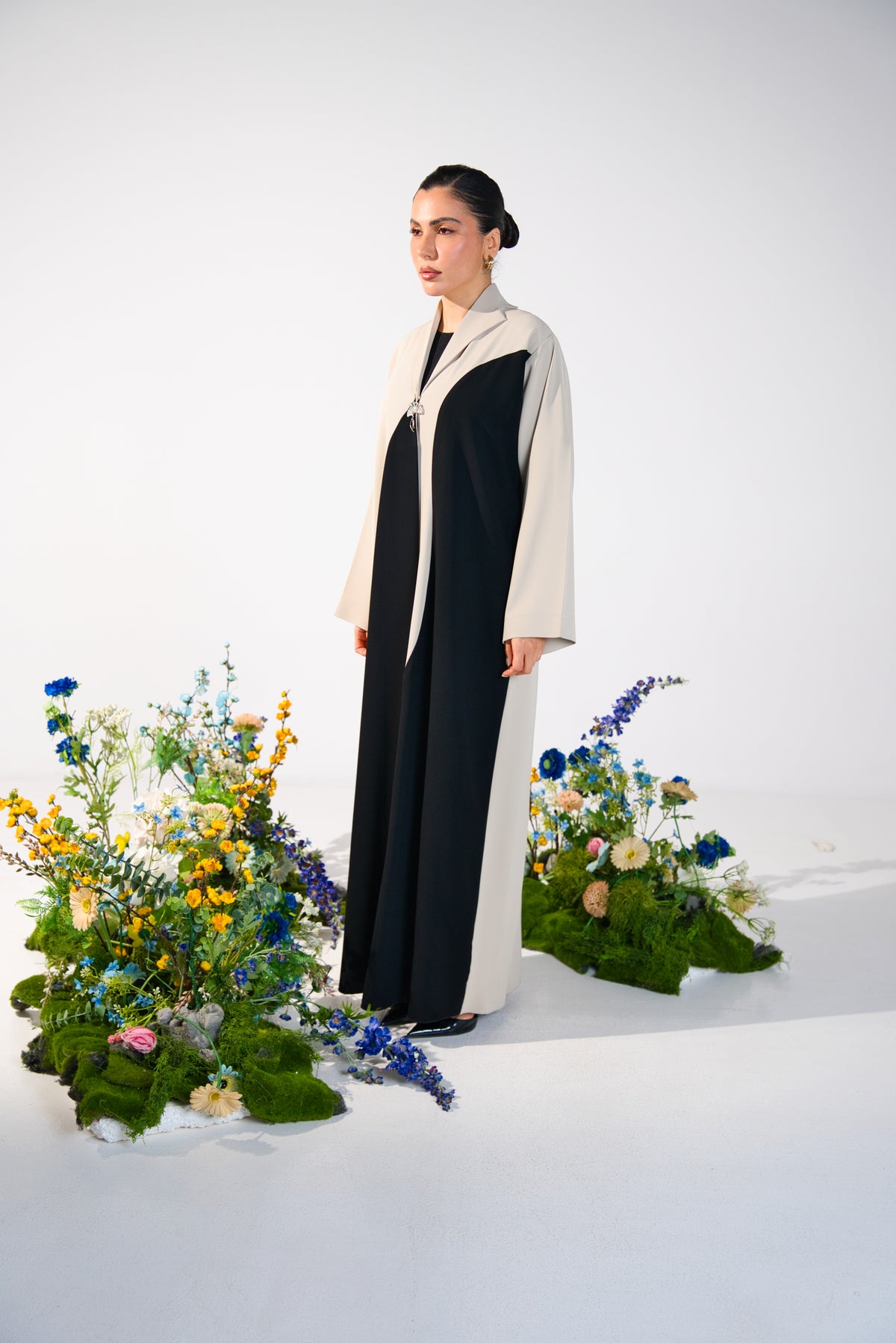 The Freya Two-Tone Curved Abaya by Noura Atelier UAE - product image 3