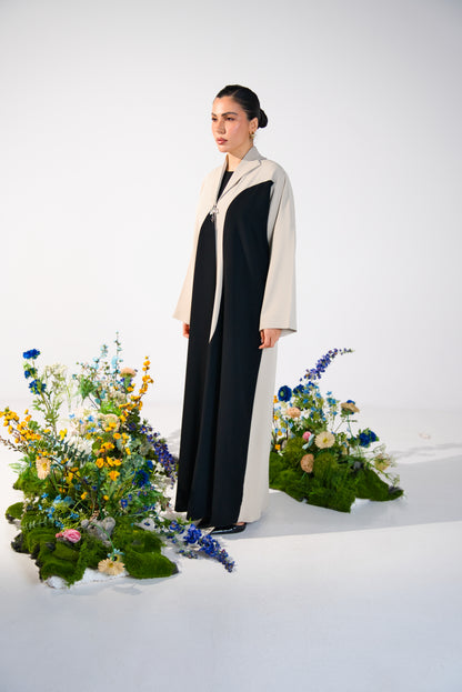 The Freya Two-Tone Curved Abaya